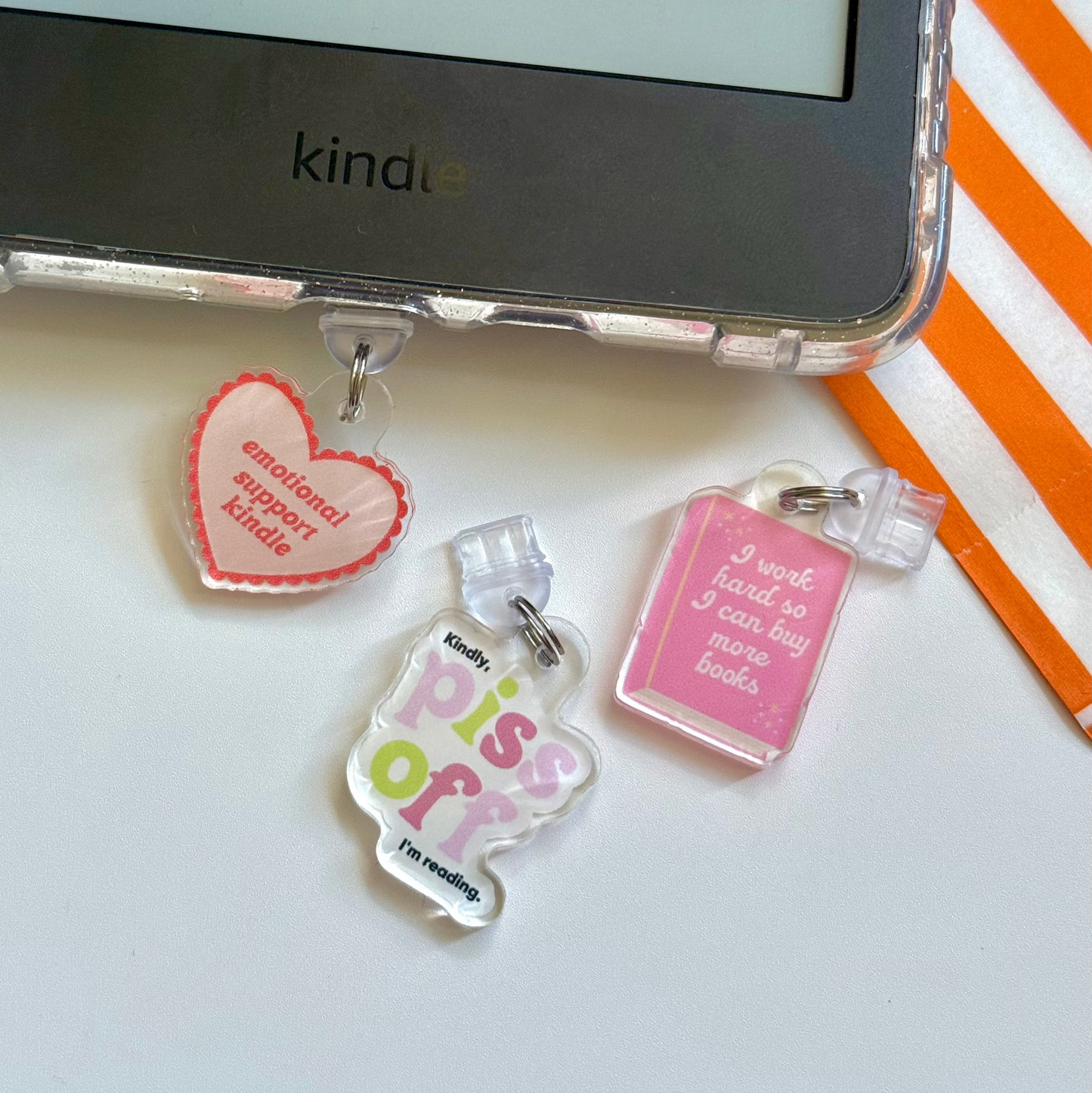 Emotional Support Kindle Charm