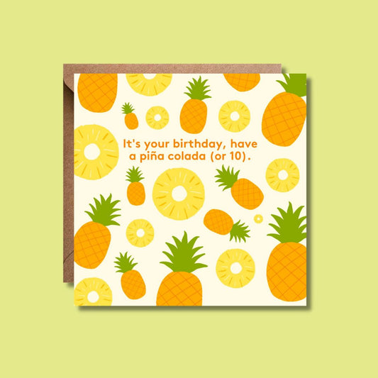 Pina Colada Birthday Card