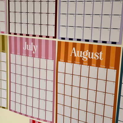 Stripe Monthly Undated Wall Planner