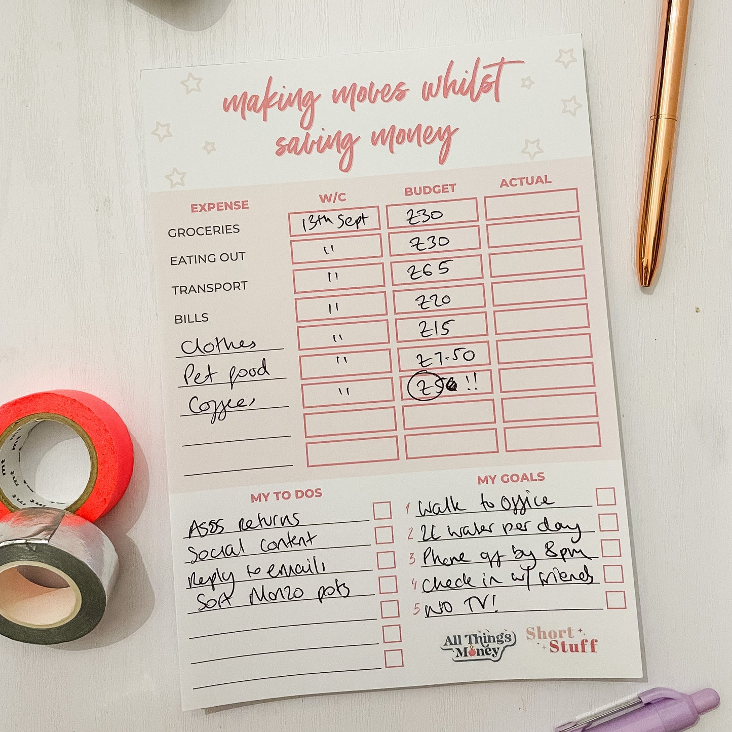 All Things Money Budget Planner