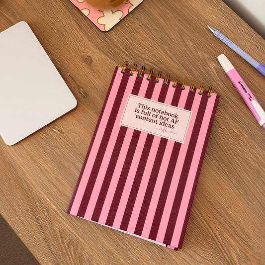 Hot AF Content A5 Lined Spiral Notebook