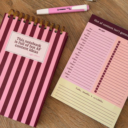 Hot AF Content A5 To Do Notepad