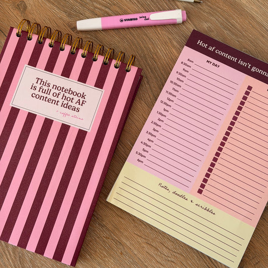 Hot AF Content A5 To Do Notepad