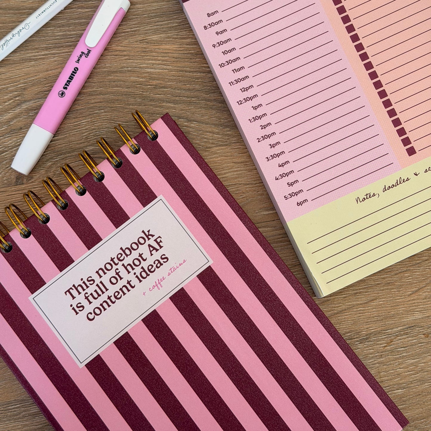 Hot AF Content A5 Lined Spiral Notebook