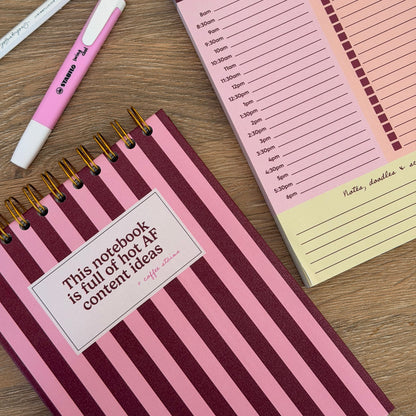 Hot AF Content A5 Lined Spiral Notebook