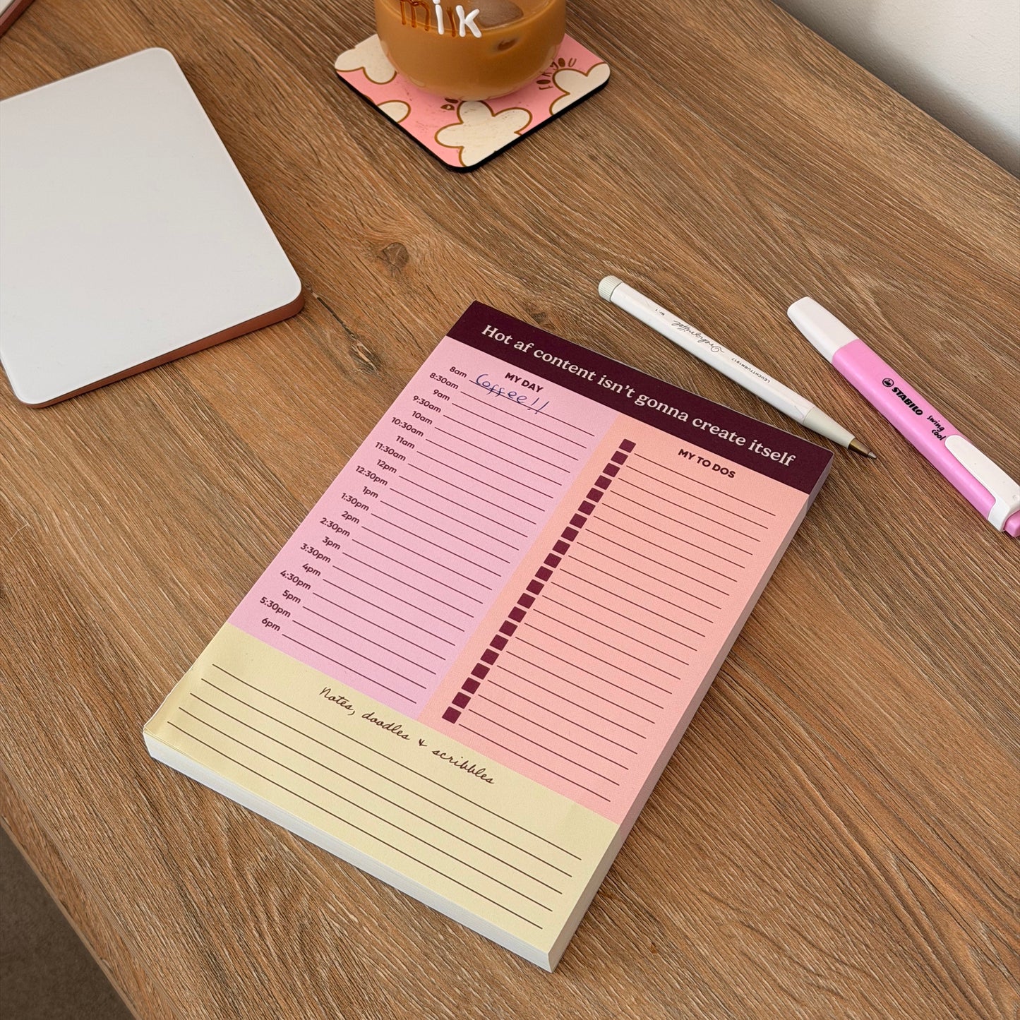 Hot AF Content A5 To Do Notepad