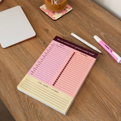 Hot AF Content A5 To Do Notepad