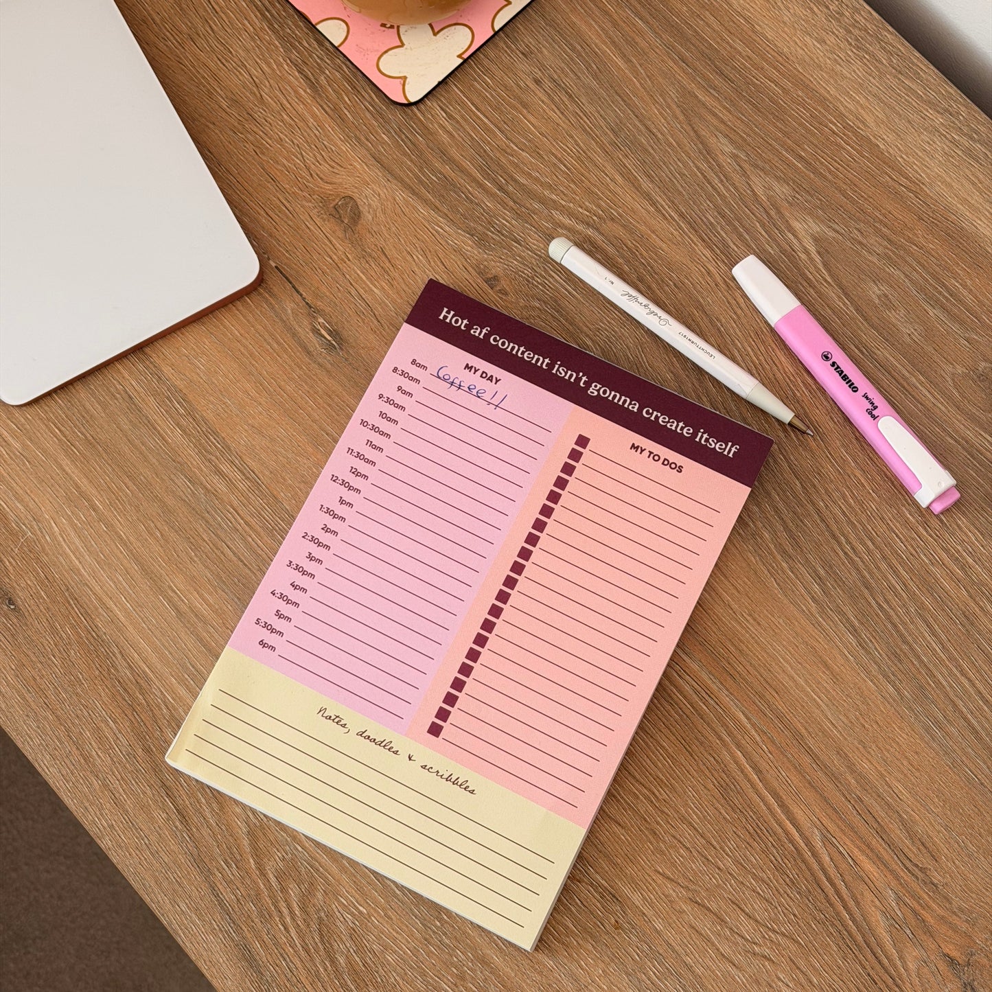 Hot AF Content A5 To Do Notepad