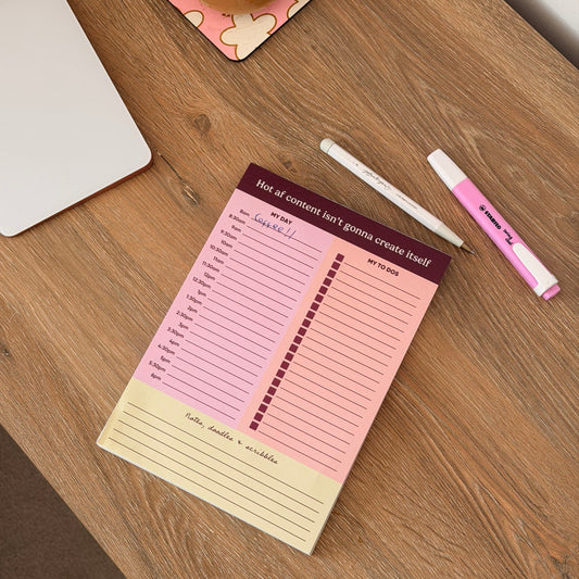 Hot AF Content A5 To Do Notepad