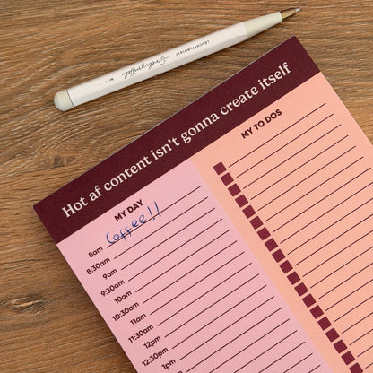 Hot AF Content A5 To Do Notepad