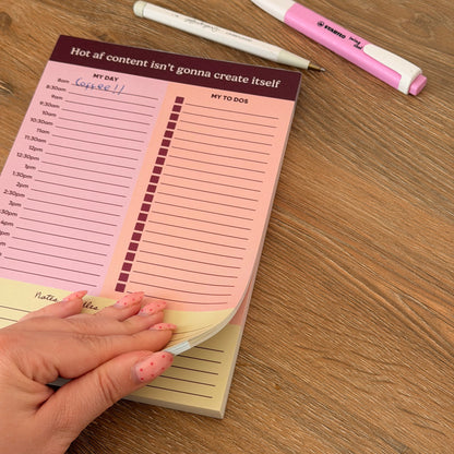 Hot AF Content A5 To Do Notepad