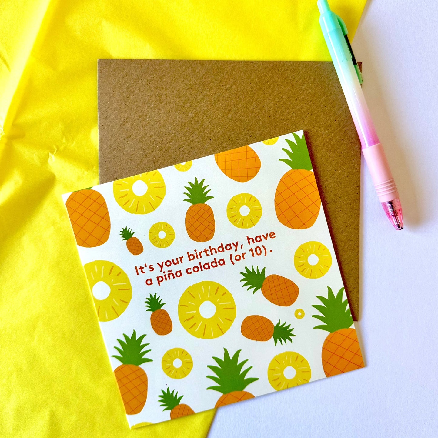 Pina Colada Birthday Card