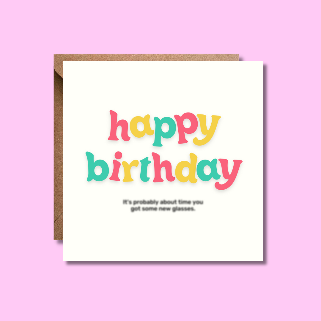 Blurry Birthday Card | Short Stuff Bookmarks & Greeting Cards